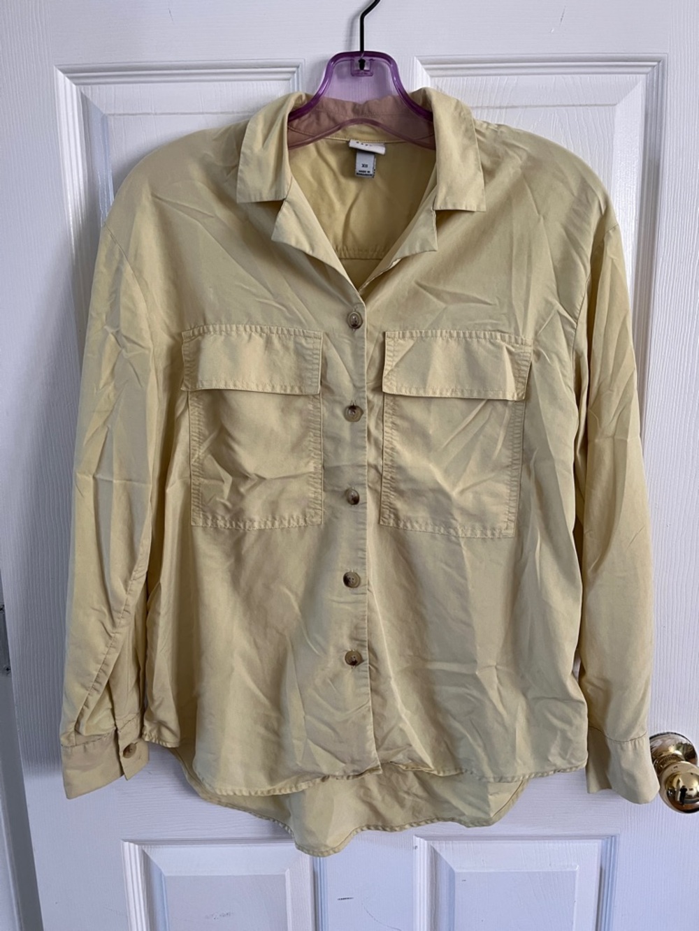 Light Yellow Women's Button-Up Shirt
